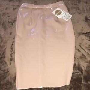 BRANDNEW High Waisted Midi Skirt In Nude